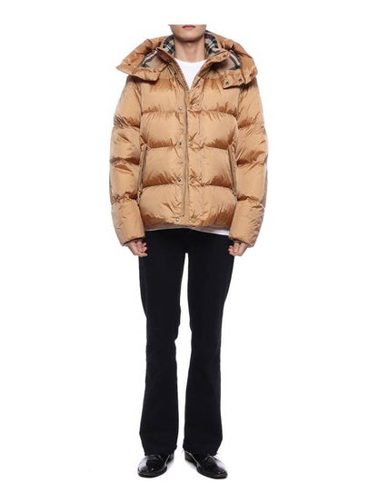 Luxury Burberry Detachable Sleeve Hooded Padding Beige