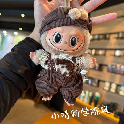 (Baby + clothes) Sitting party baby clothes plush vinyl face doll bag pendant girl gift