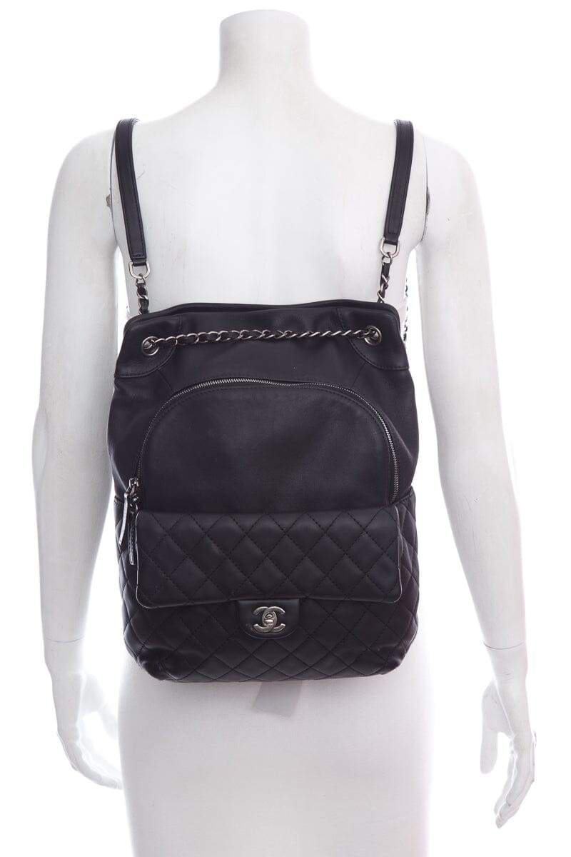 Chanel Black Lambskin CC Backpack Rovelle Bags