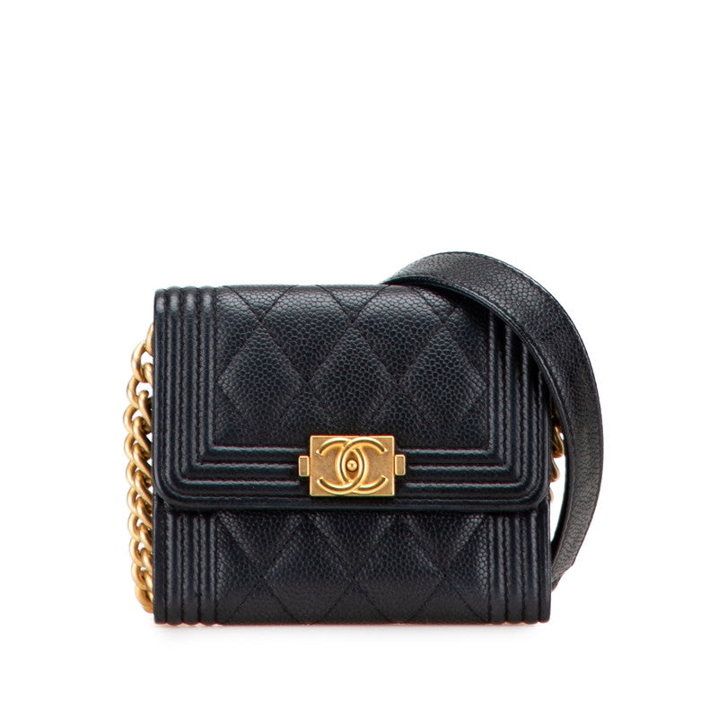 Chanel Boy Chanel Matelassé Caviar Skin Shoulder Wallet Rovelle Bags