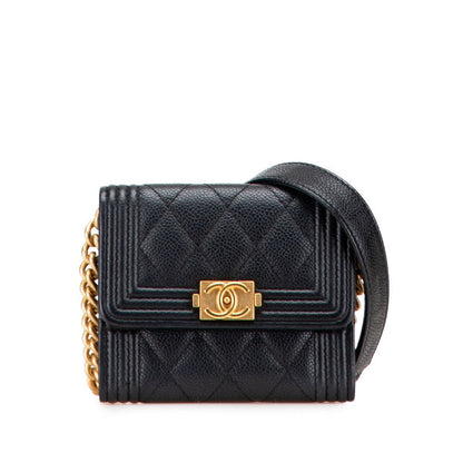 Chanel Boy Chanel Matelassé Caviar Skin Shoulder Wallet Rovelle Bags