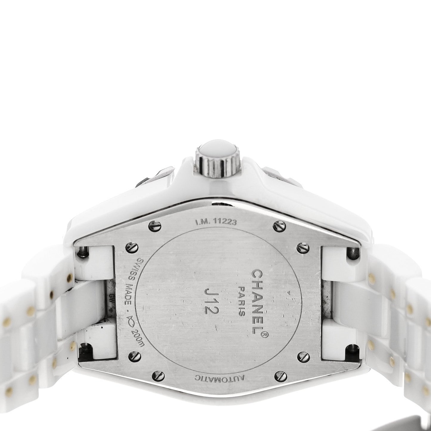 Stainless Steel Ceramic Diamond 38mm J12 Automatic Watch White
