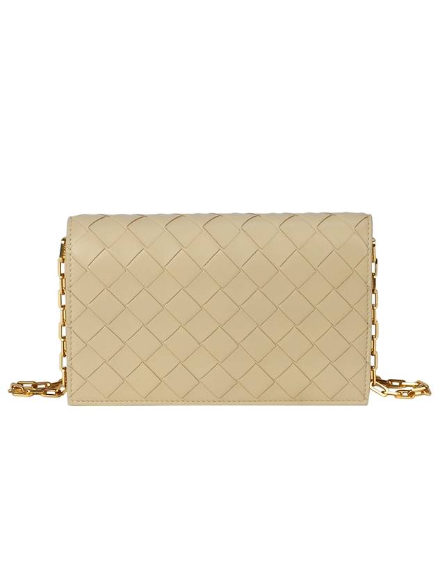 Luxury Bottega Veneta Intrecciato Chain Leather Mini Cross Bag Beige