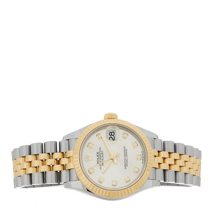 Stainless Steel 18K Yellow Gold Diamond 31mm Oyster Perpetual Datejust Watch Silver 278273