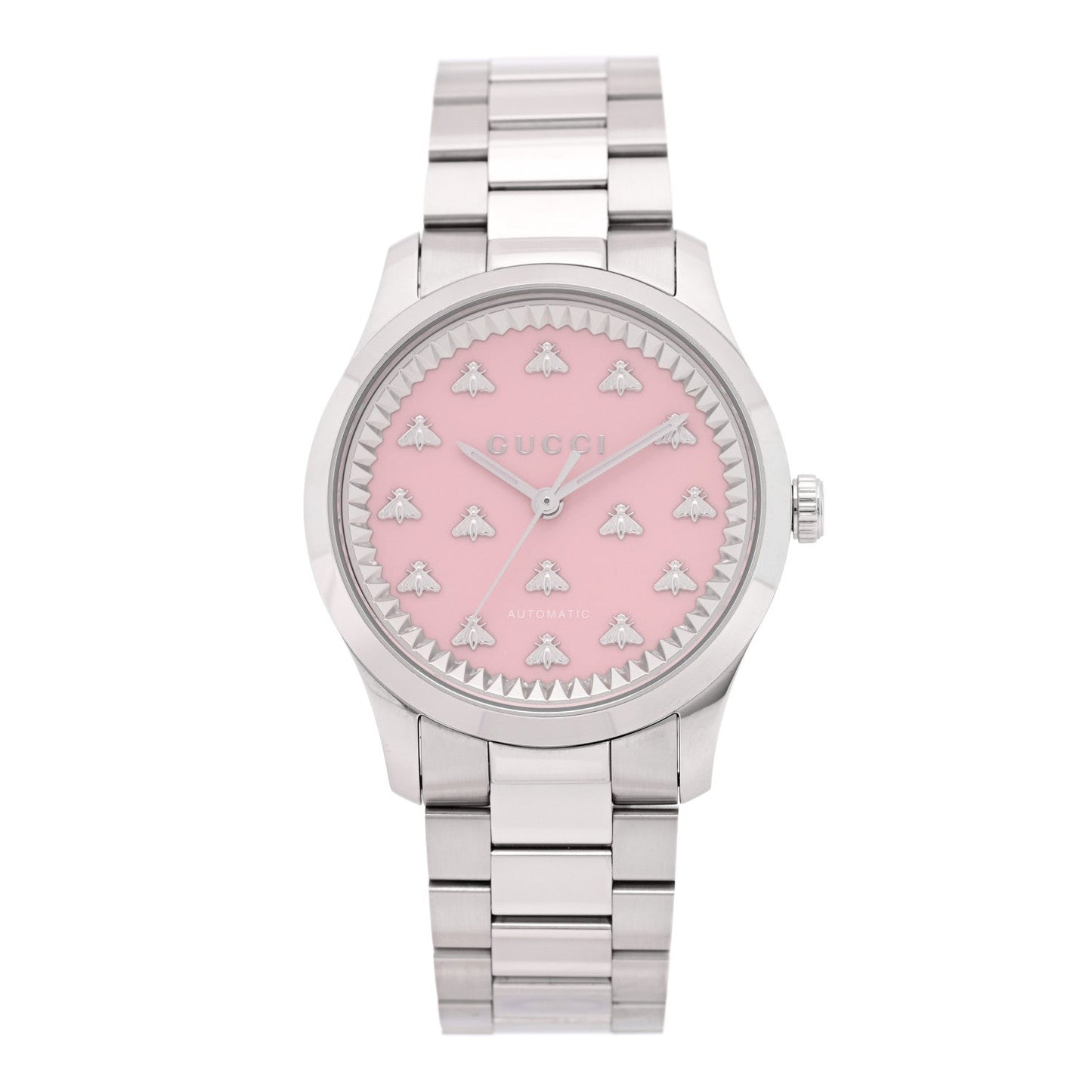 Stainless Steel 38mm G-Timeless Bee Automatic Watch Pink