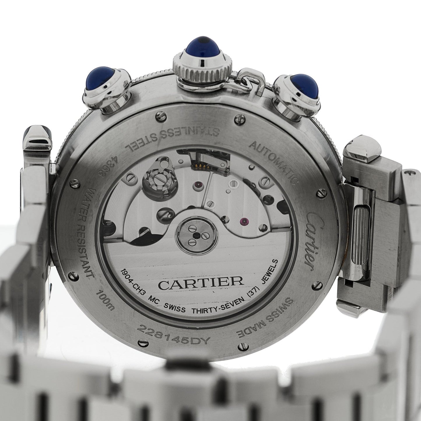 Stainless Steel 41mm Pasha C Chronograph Automatic Watch Blue