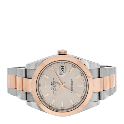 Stainless Steel 18K Everose Gold 41mm Oyster Perpetual Datejust Watch Sundust 126301