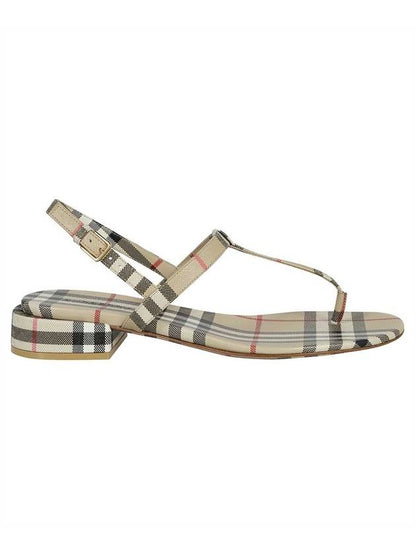 Luxury Burberry Vintage Check Lambskin Sandals Archive Beige