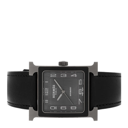 Titanium Barenia 30mm Heure H Hour Quartz Watch Noir