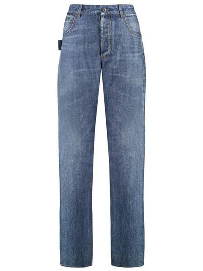 Luxury Bottega Veneta Straight Denim Jeans Blue