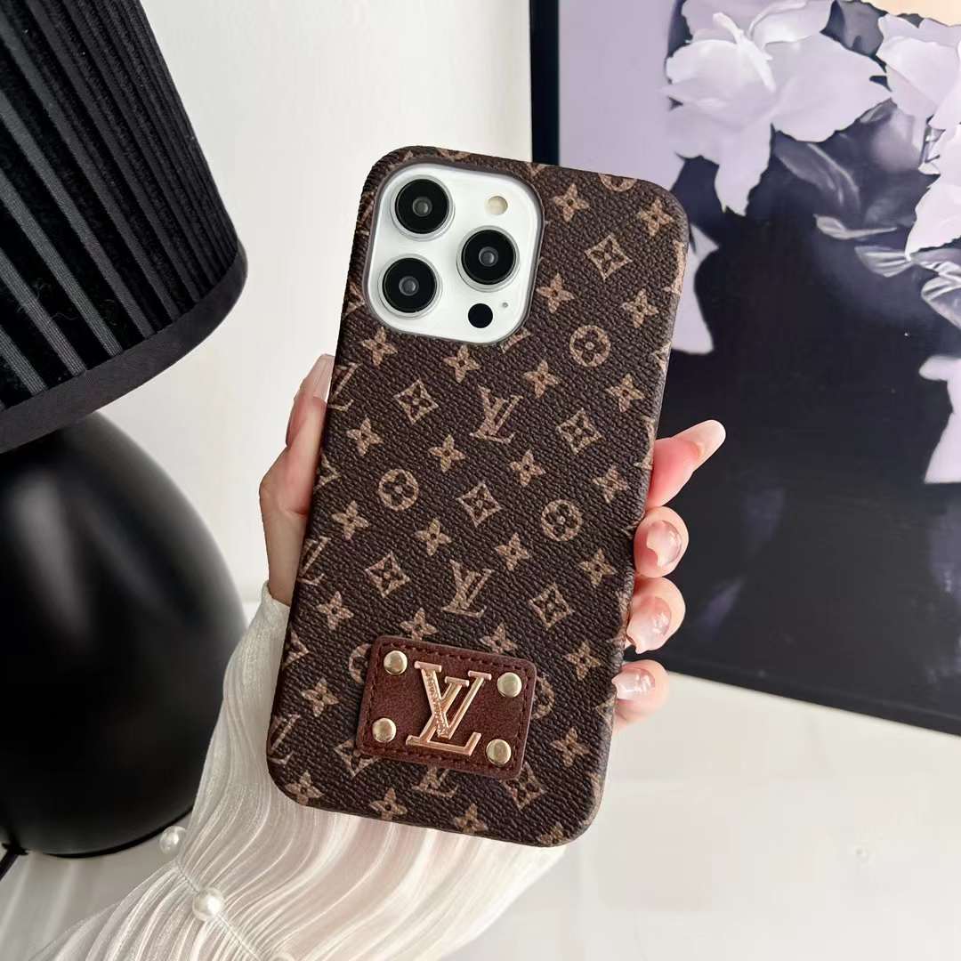 Leather label oil edge mobile phone case for samsung