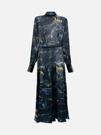 FENDI Marbled Black Multicolor Size Small Long Dress Rovelle Bags
