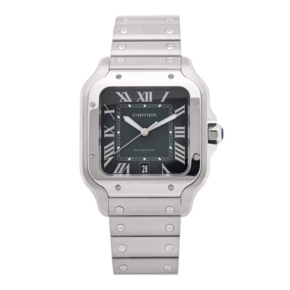 Stainless Steel 39.8mm Santos De Cartier Automatic Watch Green