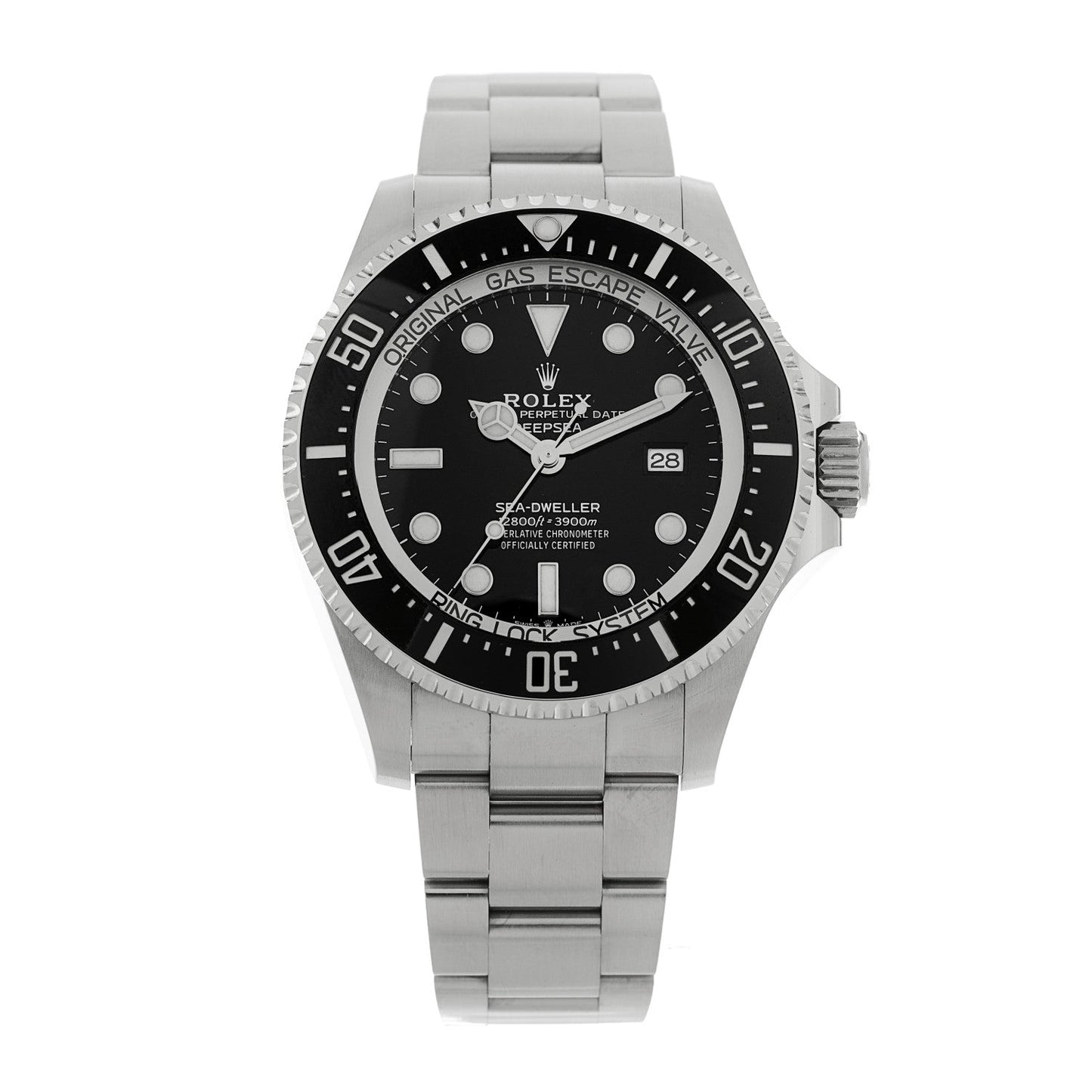 Stainless Steel 44mm Oyster Perpetual Date Sea-Dweller Deepsea Watch 126660 Black