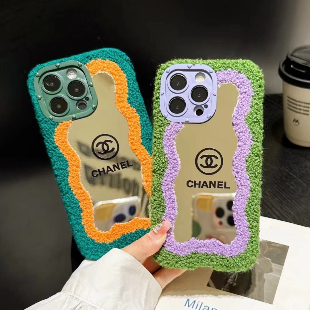 Luxury Plush mirror phone case for iphone