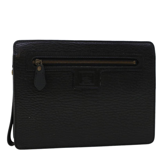 Burberry BURBERRYSs Auth Leather Black Clutch Bag Style 8