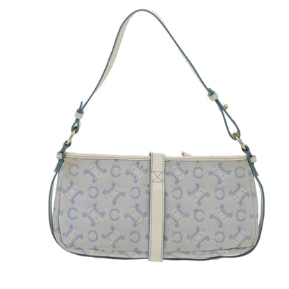 Luxury CELINE C Macadam Canvas Shoulder Bag Light Blue ep1409