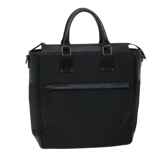 Burberry Auth Canvas Black Tote Bag Style 2