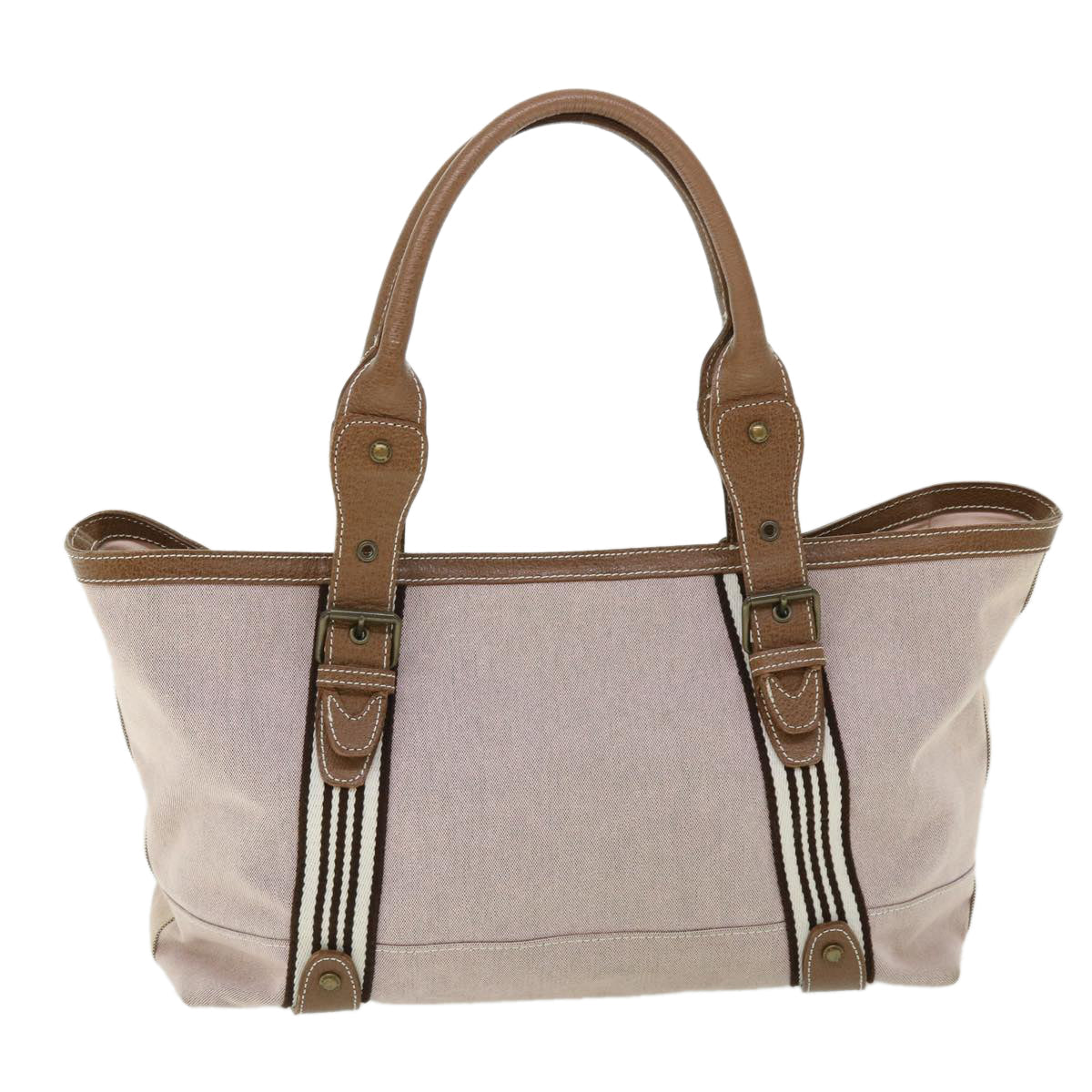 Burberry Label Auth Canvas Brown Shoulder Bag Style 2