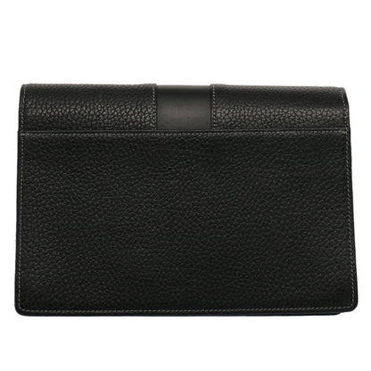 Burberry Auth Leather Black Clutch Bag Style 2