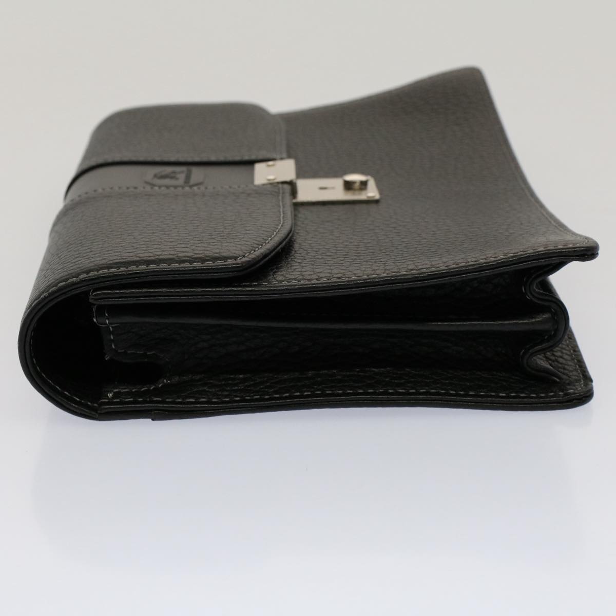 Burberry Auth Leather Black Clutch Bag Style 2