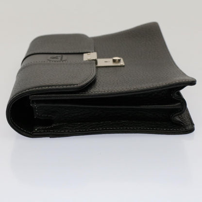 Burberry Auth Leather Black Clutch Bag Style 2