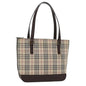 Luxury Burberry Shoulder Bag Nylon Leather Beige Auth ep1699