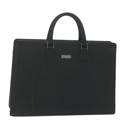 Burberry Briefcase Auth Leather Black Handbag