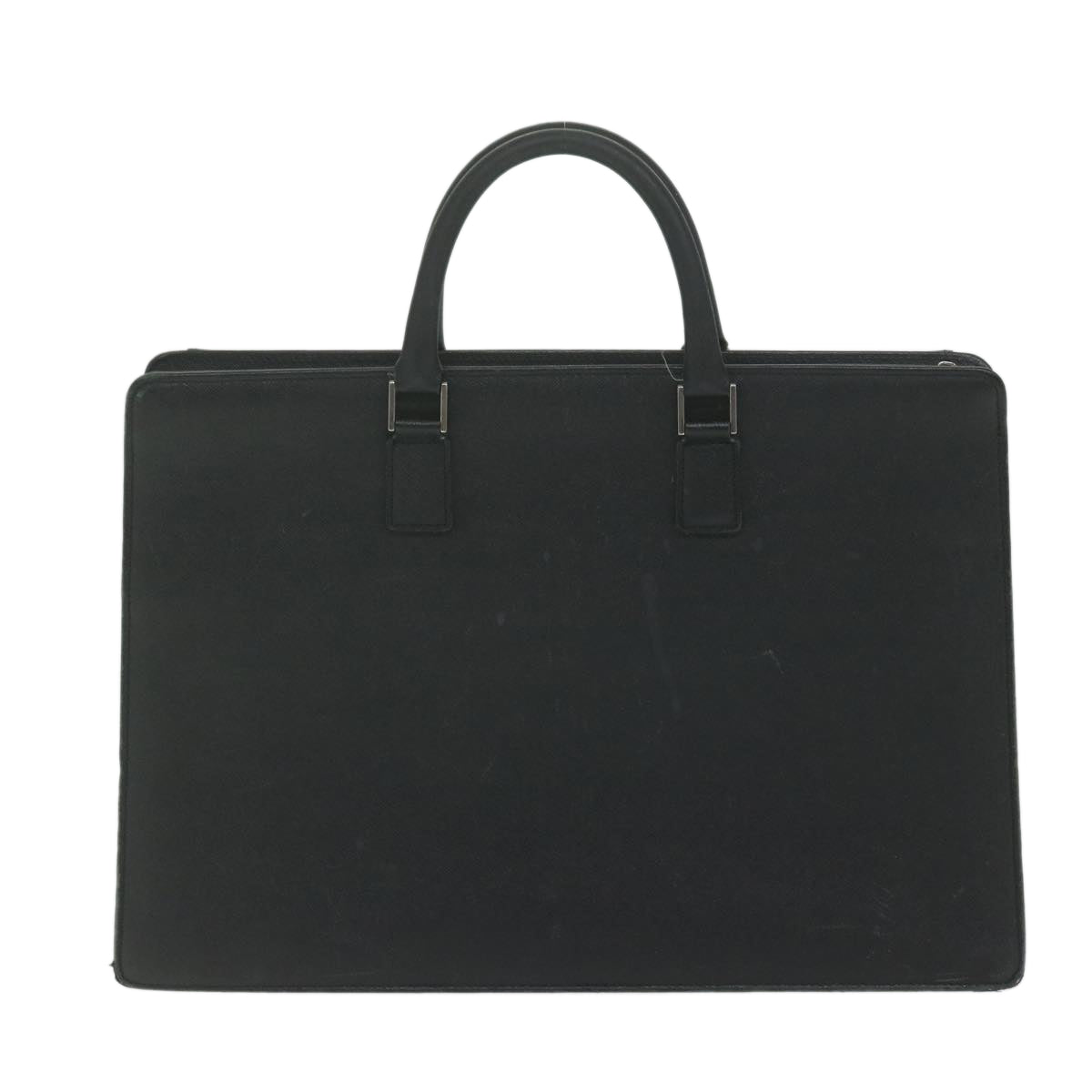 Burberry Briefcase Auth Leather Black Handbag