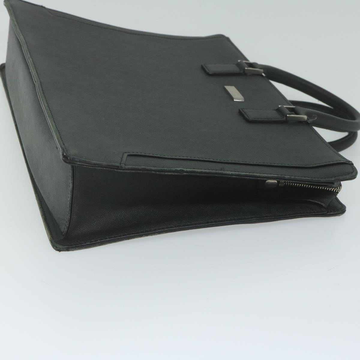 Burberry Briefcase Auth Leather Black Handbag