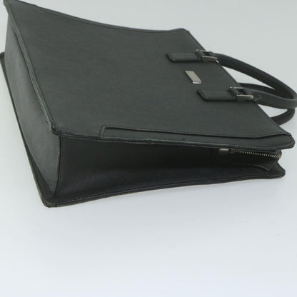 Burberry Briefcase Auth Leather Black Handbag