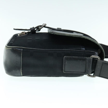 Burberry Auth Leather Black Shoulder Bag