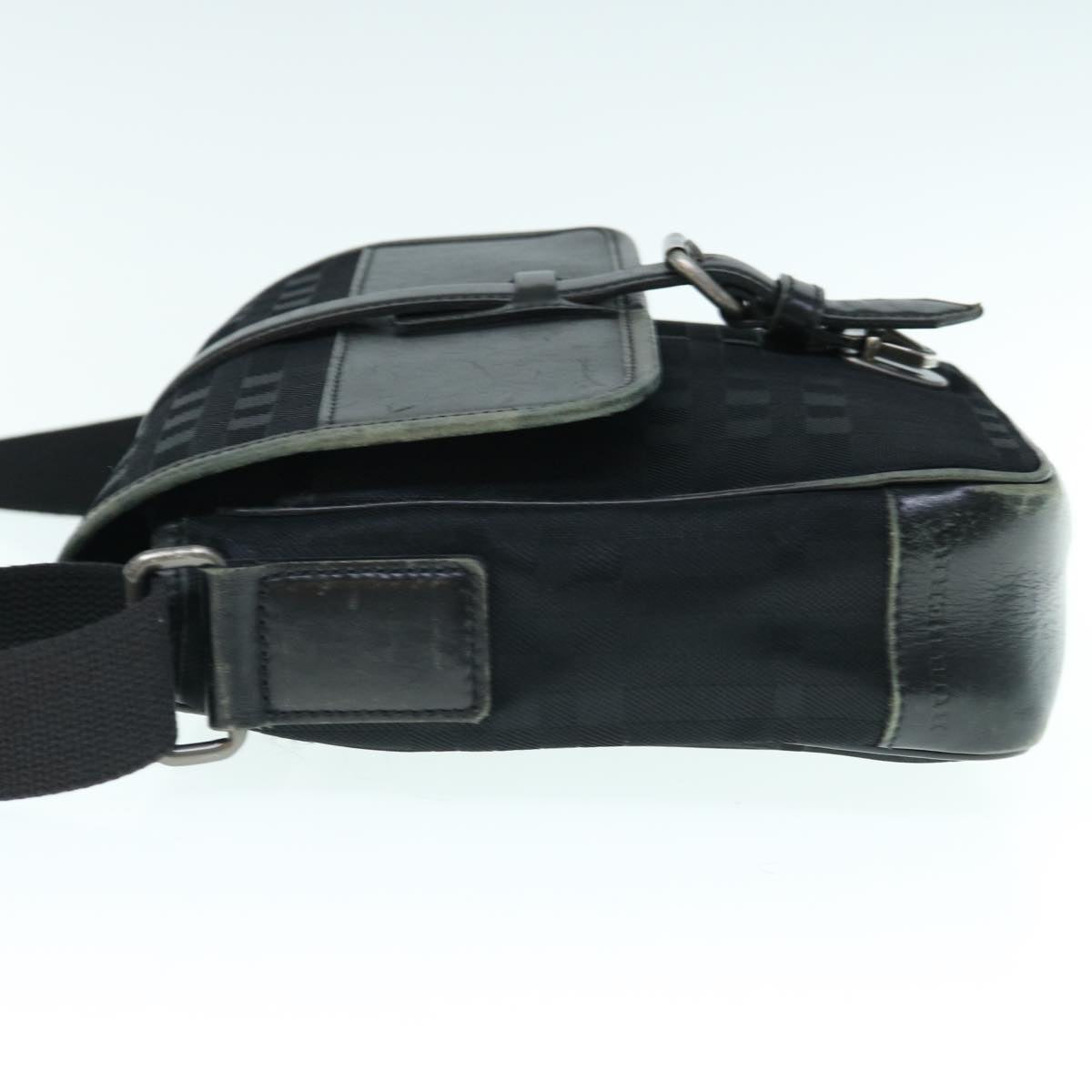 Burberry Auth Leather Black Shoulder Bag