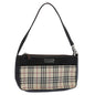 Luxury Burberry Nova Check Shoulder Bag Nylon Beige Auth ep2705