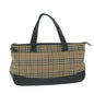 Luxury BurberrySs Nova Check Hand Bag Canvas Beige Auth ep3023