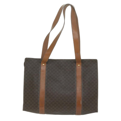 Luxury CELINE Macadam Canvas Shoulder Bag PVC Leather Brown ep3178