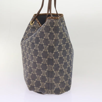 Luxury CELINE Paris Macadam Canvas Tote Bag Blue ep3301