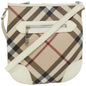 Luxury Burberry Nova Check Shoulder Bag Coated Canvas Beige Auth ep3454