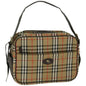 Luxury BurberrySs Nova Check Shoulder Bag Canvas Beige Auth ep3489