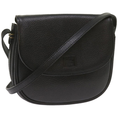 Luxury BurberrySs Shoulder Bag Leather Black Auth ep3585