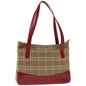 Luxury Burberry Nova Check Tote Bag Canvas Beige Auth ep3587