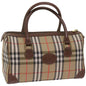 Luxury BurberrySs Nova Check Boston Bag Canvas Beige Auth ep3638