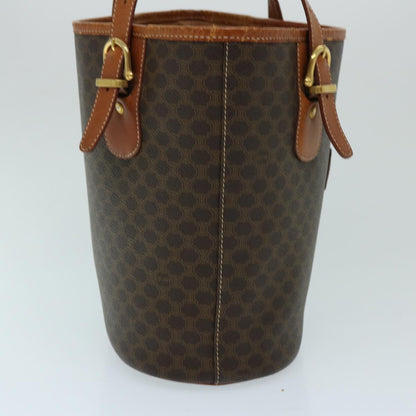 Luxury CELINE Macadam Canvas Tote Bag PVC Leather Brown ep3752