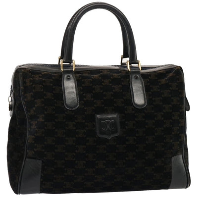 Luxury CELINE Macadam Canvas Boston Bag Black ep4156