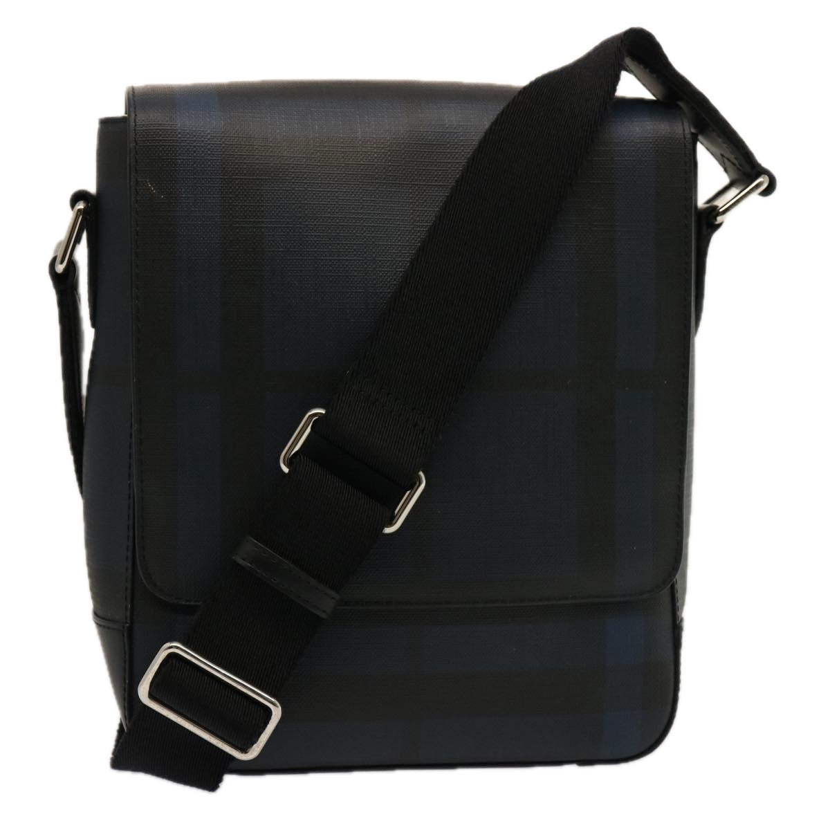 Burberry Nova Coated Canvas Blue Shoulder Bag