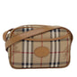 Luxury BurberrySs Nova Check Shoulder Bag PVC Leather Beige Auth ep4407