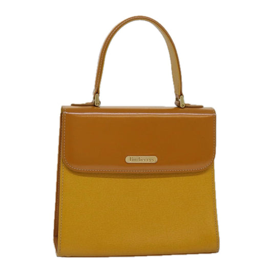 Burberry BurberrySs Auth Leather Yellow Handbag