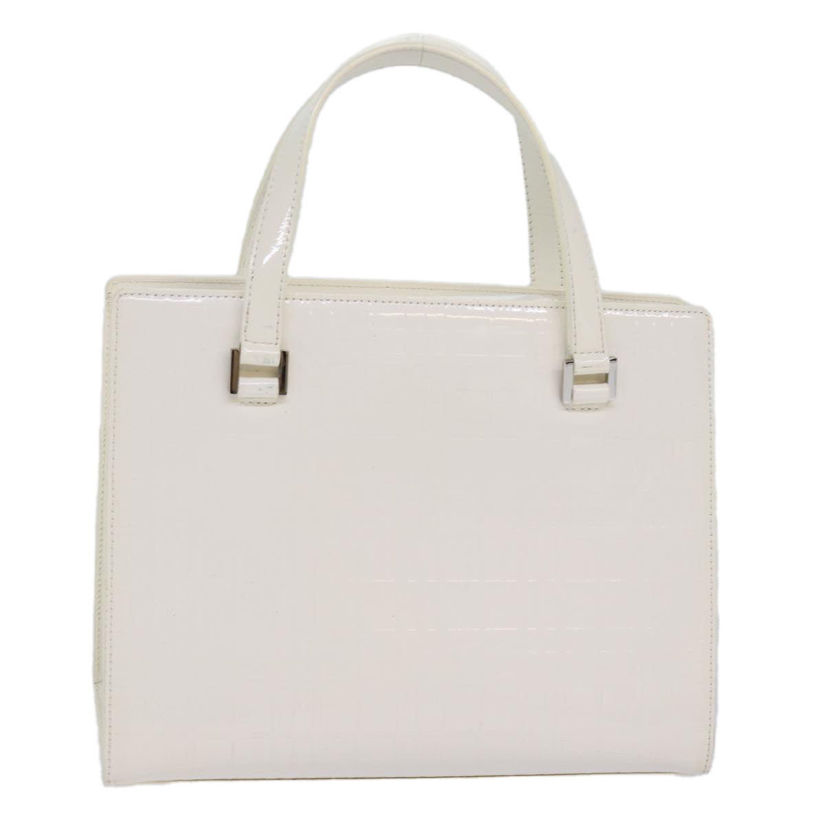 Burberry Nova Enamel Check White Handbag