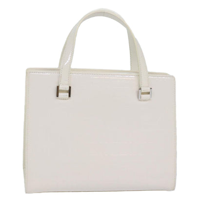 Burberry Nova Enamel Check White Handbag