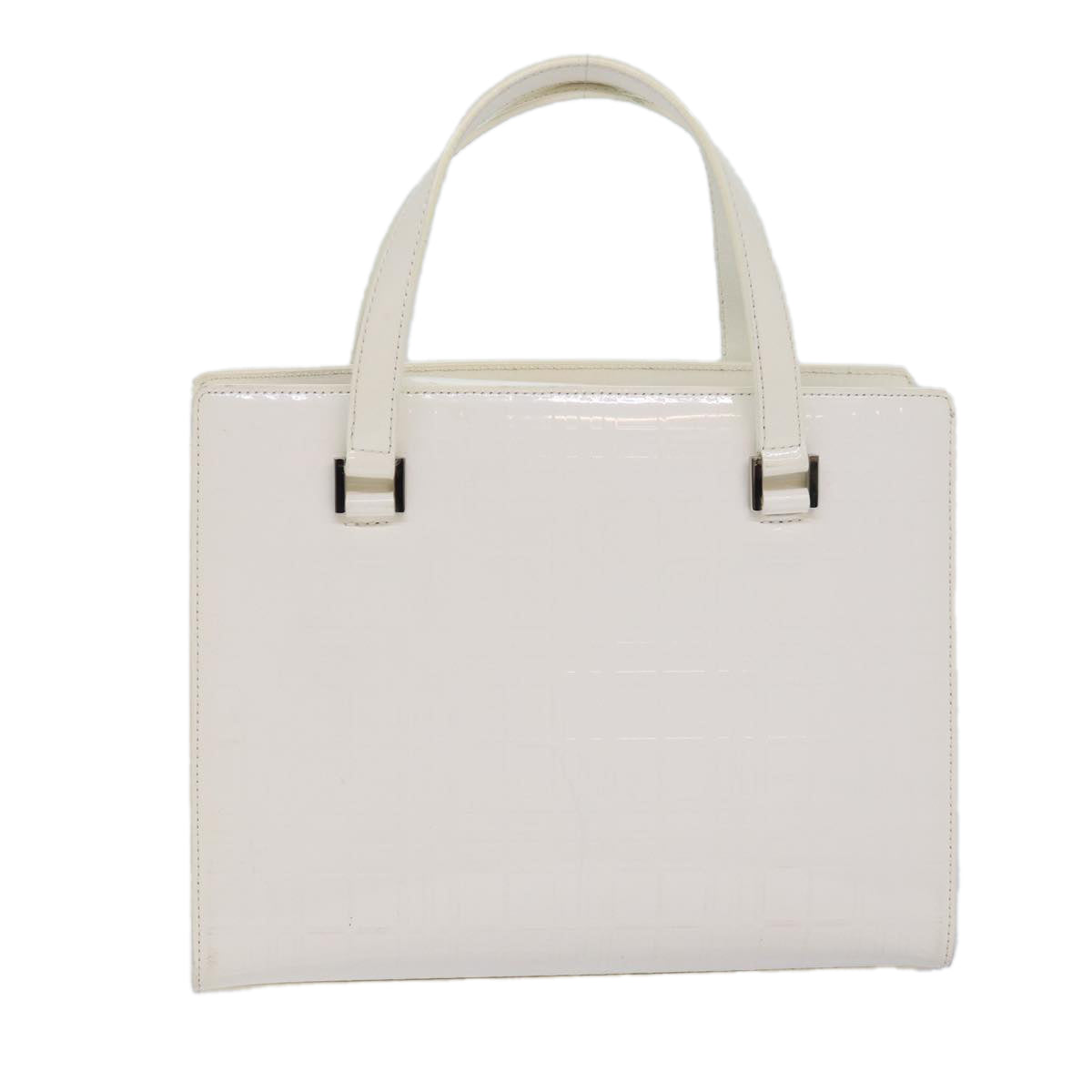 Burberry Nova Enamel Check White Handbag